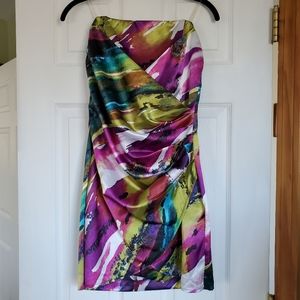 Speechless watercolor print mini dress